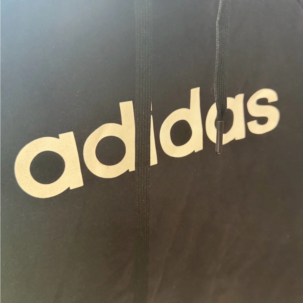 adidas Black Pullover‎ Hoodie with White Trim